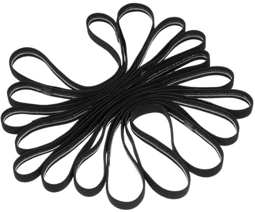 15 Stück Sport Haarband Jungs, Rutschfeste Stirnband Damen Dünn, Elastische Silikon-Haarbänder Herren für Fitnessstudio Hockey Fußball Tennis Yogalaufen (Schwarz)