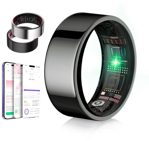 IUHFSIFS 2026 Smart Ring 7.Gen【Branchen Nr.1 – 0 Messfehler】【IP68-Wasserdichtigkeitszertifizierung】Sportspezifisch Smartring für Damen Herren Schlafen, Herzfrequenz, SpO2, für Android IOS Schwarz 12#