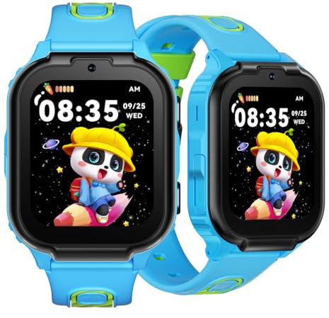 DOOGEEEco ANYSCENES1-Blu Smartwatch bambini 4G, Videocall HD, Dynamic Island, GPS triplo, Recinto elettronico, Modalità classe, IPX7, 5 giorni