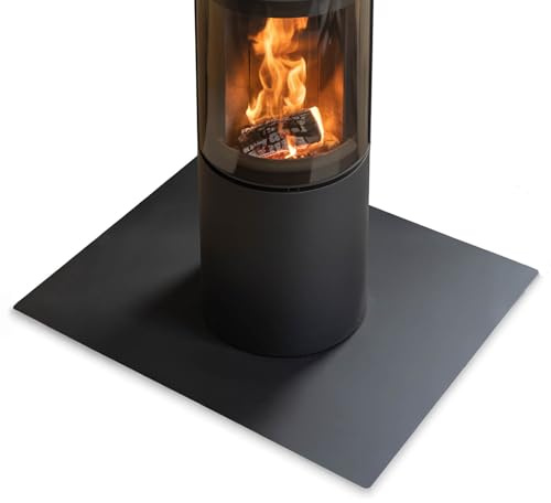 Funkenschutz-Platte Rechteckige 100x80 cm | Leicht zu Reinigen | Untergrundschutz im Wohnzimmer | Schwarze Platte | Hitzeschutz | Funken- und Kratzfest | Robuste Stahlplatte