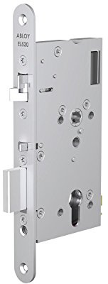 Elektro- Sicherheitsschloss EL 520, DM 65, Stulp 20x235 mm,Stahl verchromt/Edel.
