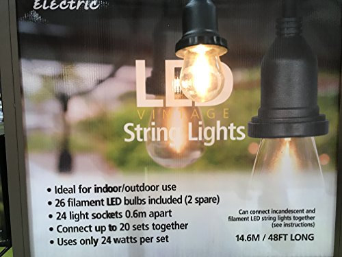 Feit Electric Vintage String Light Set 14.6m/48ft 24 Lights