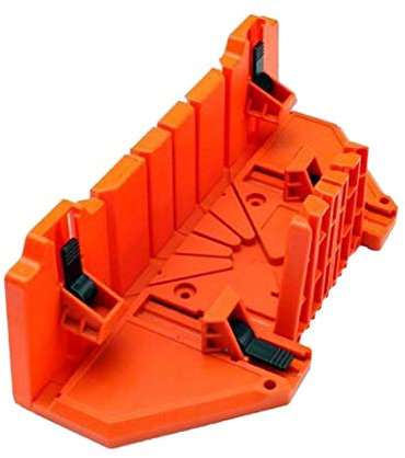 Sgerste 0/22,5/45/90 degrés Angle de bois de coupe Scie scies Boîte à onglets de serrage Cabinet Coque – Orange, 35,6 cm avec pince de serrage