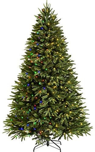 WeRChristmas Pre-Lit Grand Alaskan Fir Function Christmas Tree with 600 Multi Dual LED Lights, Green, 8 feet/2.4 m