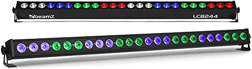 BeamZ LCB244 LED Light Bar Pair with DMX Cables - RGBW LED Wall Washer Stage Wash Lighting & Venue Marquee Uplighters, Sound Active & DMX Control