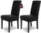 SCHEFFLER-Home Stuhlhussen Stretch Luna/Stuhlhussen Schwarz 2er Set/elastische Flanell Stuhlabdeckungen/Stuhlhussen Schwingstühle/Hussen Stuhl Überzieher mit Gummiband/Stuhlhussen Samt
