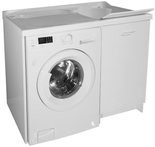 Montegrappa Lavatoio e Coprilavatrice 109x60x89cm ASSE in Termoplastico Edilla Bianco Destro
