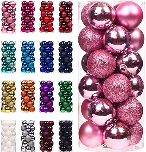 Emopeak 24Pcs Christmas Balls Ornaments, Shatterproof Christmas Balls Hanging Decor for Christmas Tree - Xmas Balls Baubles for Holiday Wedding Party Decoration