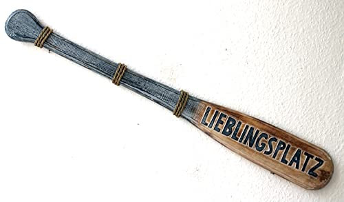 Deko Paddel aus Holz Handarbeit 100 cm Lieblingsplatz Wanddekoration