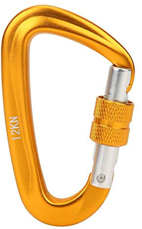 MAGT Carabiner, 12KN Klettern im Freien Karabiner Schlüsselanhänger Schlüsselring Karabinerhaken Automatische Verriegelungsschnalle für Camping Bergsteigen(Gelb)