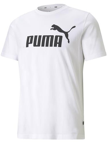 Puma Ess Logo Tee Camiseta de Deporte, White, S Hombre