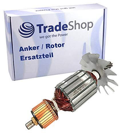 Hochwertiger Anker für Makita HM 1303 / HR 1303 B Stemmhammer - ersetzt 516703-1 / Ersatz Rotor mit Lüfter zum Austausch