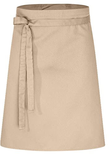 DESERMO Premium Vorbinder 60x80cm (LxB) - Hochwertige Profi-Schürze für Frau & Mann - Küchenschürze aus Baumwollmischung - Schürze mit großer Farbauswahl - Stoffgewicht 220g/m² (Beige)