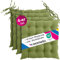 wometo 4er Set Sitzkissen Stuhl oekoTex 40x40 - grün grasgrün Sitzauflage Auflage Polster Stuhlkissen Sitzpolster mit Bändern