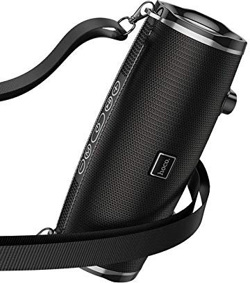 HOCO Wireless Speaker | Portable Loudspeaker BT V5.0 | Bluetooth Speaker with 2400mAh Battery | 4 Hours of Calls and Music | Speaker for Home, Sports, Outdoors and Travel (Black)