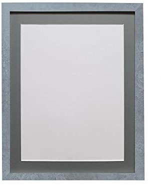 FRAMES BY POST Cadre Photo H7 Gris Minéral avec Passe-Partout Gris Foncé 50x40 Image 40x30 cm Verre Plastique