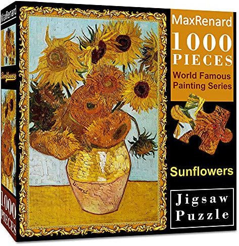 MaxRenard Cool Jigsaw Puzzles Paper Puzzle 1000 Pieces Sunflowers/Zonnebloemen Vincent Van Gogh