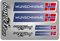 4er Set Aufkleber mit Fahne Flagge und wahlweise Name Sticker für Auto Fahrrad Motorrad Roller Helm im Rallye Racing Design R156 (20 Norwegen, Mit Wunschname)