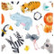 murando - Tapete selbstklebend 10m Wandtattoo dekorative Möbelfolie Dekorfolie Fotofolie Panel Wandaufkleber Wandposter Wandsticker - Zoo Tiere Löwe Tiger Zebra e-B-10020-j-a