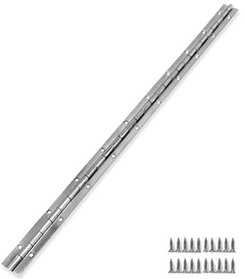 Piano Hinge 24 Inch, 304 Stainless Steel Continuous & Piano Hinges, Heavy Duty Piano Hinges, Continuous Hinges with Polished Finish, 1-1/5 x 24, 0.06