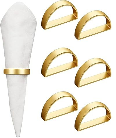 SYZOW 6 Stück Serviettenringe Silber Strass Serviettenschnallen für Tischdekoration, Hochzeit, Abendessen, Party, DIY Weihnachten