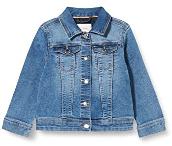 s.Oliver Junior Girls 2130741 Jeansjacke mit Pailletten, blau 55Z2, 104