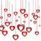 40PCS Hängende Herz Girlande Probuk Rot Valentinstag Glitter Heart Swirl hängende Dekoration Herzen Deko Banner Deckenhänger Girlande für Jubiläum/Verlobung/Hochzeit/Geburtstag/Feiertagsfeier