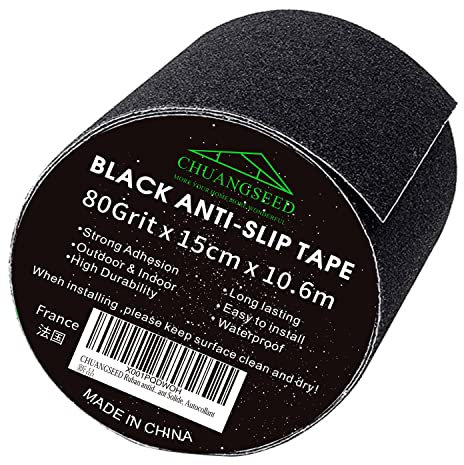 CHUANGSEED Ruban antidérapant, 15cm x 10.6m,Bandes antidérapantes avec Ruban adhésif antidérapant pour escaliers, marches, revêtements de Sol, Ruban antidérapant Solide, Autocollant