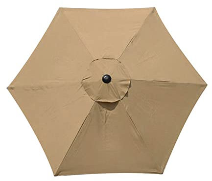 MENAYODA Sonnenschirm Ersatzbezug, Terrassenschirm Ersatzdach, 3 m Wasserdicht, Langlebig Sonnenschirmabdeckung, für Patioschirm Gartenschirm (Khaki, 8 Arme)