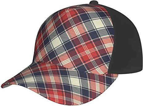LOUJIN Schräge Streifen Karierte Baseballmütze für Männer Frauen Hip Hop Caps Schwarz Snapback Hüte Papa Trucker Cap Schräge Streifen Kariert, #325, M/Einheitsgröße