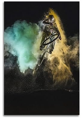 YBHF Mountainbike Downhill Poster, Wandkunstdruck, Retro, ästhetisch, Raumdekoration, Bürodekoration, 30 x 45 cm, ungerahmt