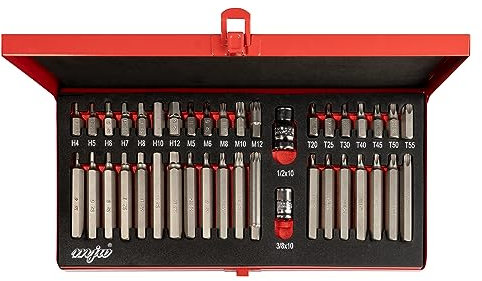 MJW Profi Schraubendreher Bit-Set, 40-teilig, Vielseitige Bits in Hochwertiger Metallbox, Satin-Finish, mit Lebenslanger Garantie für Profis und Heimwerker