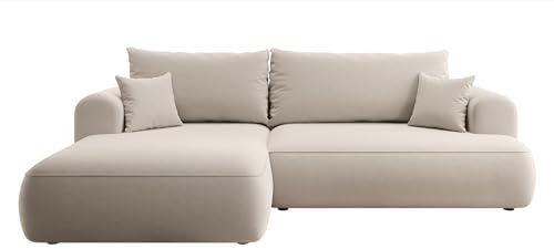 Selsey Sofa Ecksofa Eckcouch Schlafsofa Couch Mit Stauraum Schlaffunktion Pflegeleicht Polyurethanschaum L Form Rechts OVO Dunkelgrau Boucle Abriamo