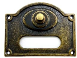 Campanello un pulsante in ottone brunito pulsantiera porta ingresso casa artigianato Made in Italy