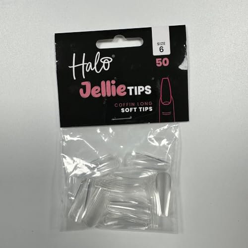Halo Jellie Nail Tips Coffin LONG Size 6 (Pack of 50)