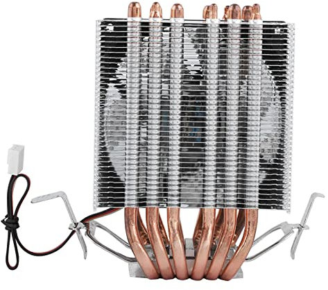 lyrlody CPU Air Cooler, 6 Heat Pipe CPU Fan Cooler Heat Sink Radiator Silent Fan CPU Cooling Fan Computer CPU Fans Cooler for Intel LGA 1156/1155/1150/775 White Fan