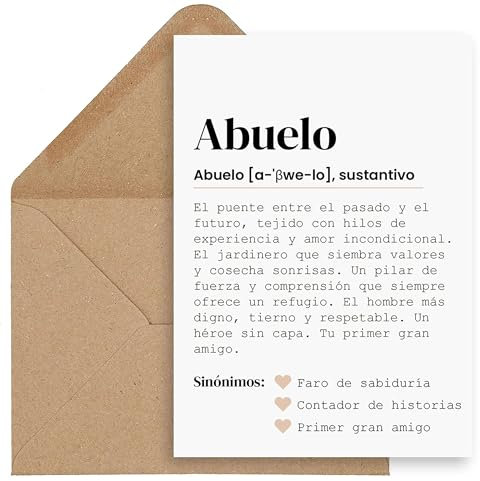 CONTRAXT Tarjeta abuelo. Regalos para abuelos Detalles originales felicitacion postales español feliz dia del abuelo