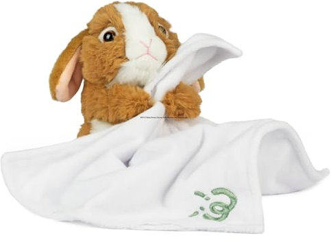Living Nature Baby Braun Hase Stofftier Kuscheltier | Inklusive Decke | Flauschiges und kuscheliges Waldtier | Weiches Spielzeug für Neugeborene und Babys | Naturli Umweltfreundlich
