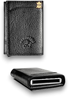 Kreditkartenetui I Mini Geldbörse für Herren & Damen | Pop-up Kartenetui aus Aluminium für 7-8 Karten, 5 Fächer für Karten und EIN Geldfach | Smart Wallet