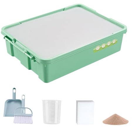 MagiDeal Sandmalerei-Leuchtkasten, Vorschul-Kunstspielzeug, USB-Sandmalerei-Anfänger-Kits für die Entwicklung der Feinmotorik, Farbkreativität, Grüner Standard