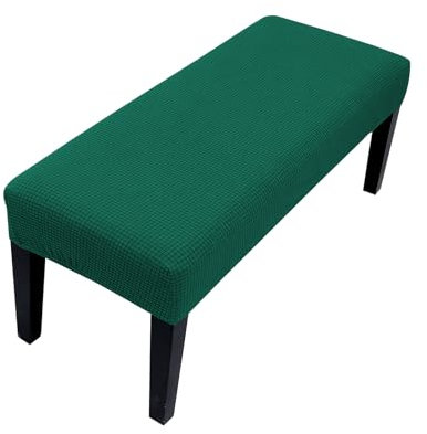Lollanda Universal-Bezug für Esszimmer-Bank, Stretch Dining Bench Cover, Elastische Stretch Husse für Hotel, Bankett, Restaurant, Wohnzimmer, Schlafzimmer (Schwarzgrün)