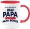 quotedazur - Mug Cadeau Beau-Papa Bonus - Tasse Cadeau Humour Anniversaire Beau-Père - Rouge/Céramique