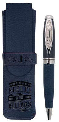History & Heraldry Bamboo Persönlicher und individueller Kuli Kugelschreiber Stift mit Namen und Spruch Personalisiertes Etui Monogramm-Design persönliches Geschenk (Kuli Jan)