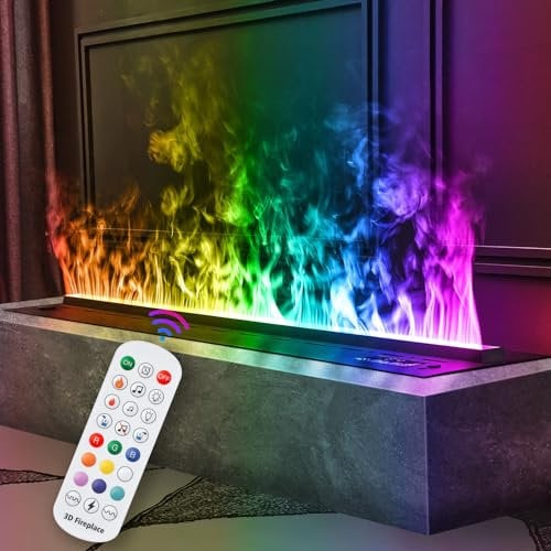 Mexhom Wasserdampf-Kamin, Fernbedienung intelligentes elektrisches Feuer, mehrere Farben elektrischer Kamin, 120cm