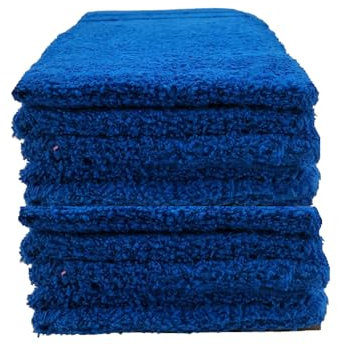 kidparadise Gants de Toilette 14 x 22 cm - Coton - Lot de 10 Gants (Bleu Fonce x 10)