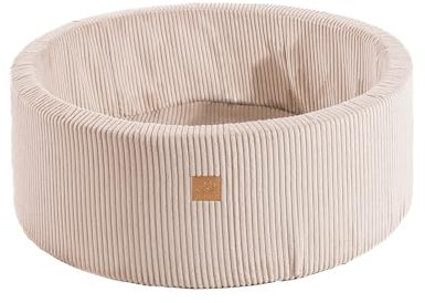 MEOWBABY Piscina de Bolas 90x30cm/sin Bolas para Bébé, Redonda, Pana, Crudo