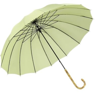 Umbrellas for Rain Umbrella 16 Bone Straight Bamboo Umbrella Men's Long Handle Umbrella Simple Solid Color Umbrella Travel Umbrella(Color:D)