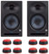 PreSonus Eris Studio 8 Aktive Monitor-Boxen 8 Lautsprecher 1 Paar + keepdrum 2X Boxenfüße-Set rot