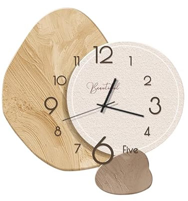 Ergocar Reloj De Pared, Silencioso Creativo, Moderno Porcelana Cristalina Estilo Nórdico, Decoración Batería para Escuela, Sala Estar, Cocina, Oficina