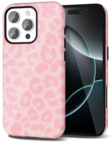 Svanove Cheetah Print Phone Case for iPhone 16 Pro Case Girly Trendy Leopard Pattern, Retro Cool Animal Print, Luxury Cute Case for Women, Aesthetic Y2k Hard Shell Plastic, Pink